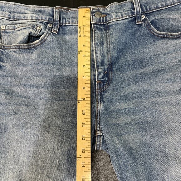 Levis Strauss Jeans Men 38 X 30 Signature Slim Straight Blue Denim *Cropped - Picture 8 of 9